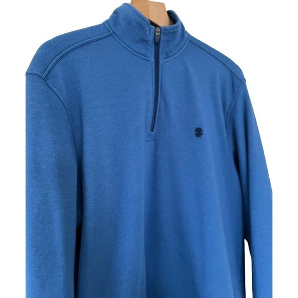 Izod Men's Sz M Advantage Performance Stretch 1/4 Zip Blue Pullover Jacket - Picture 2 of 7